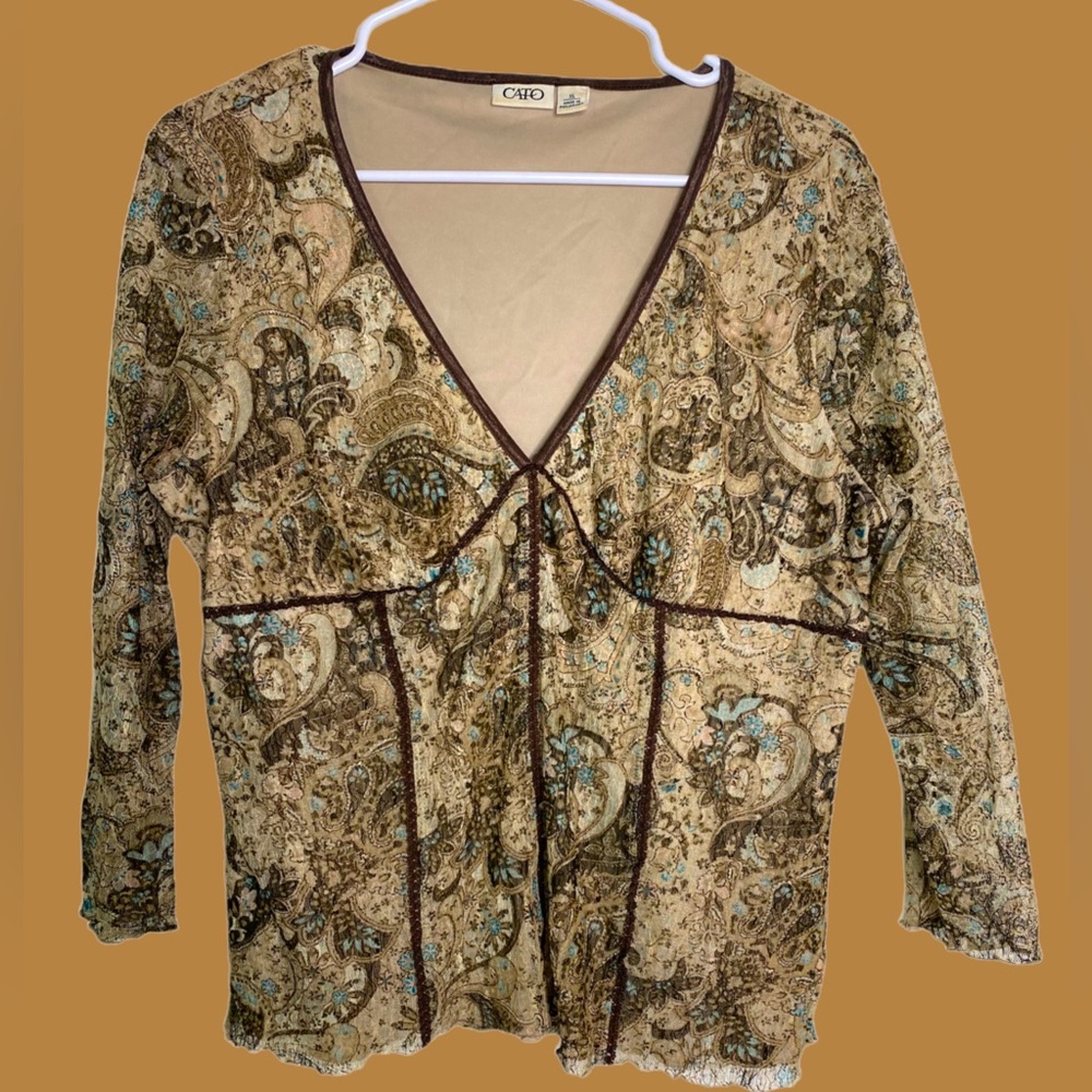 Whimsigoth Y2K Paisley Lace Top
